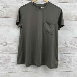 Roots Canada women’s loose pocket tee green soft stretch medium recycled shirt
